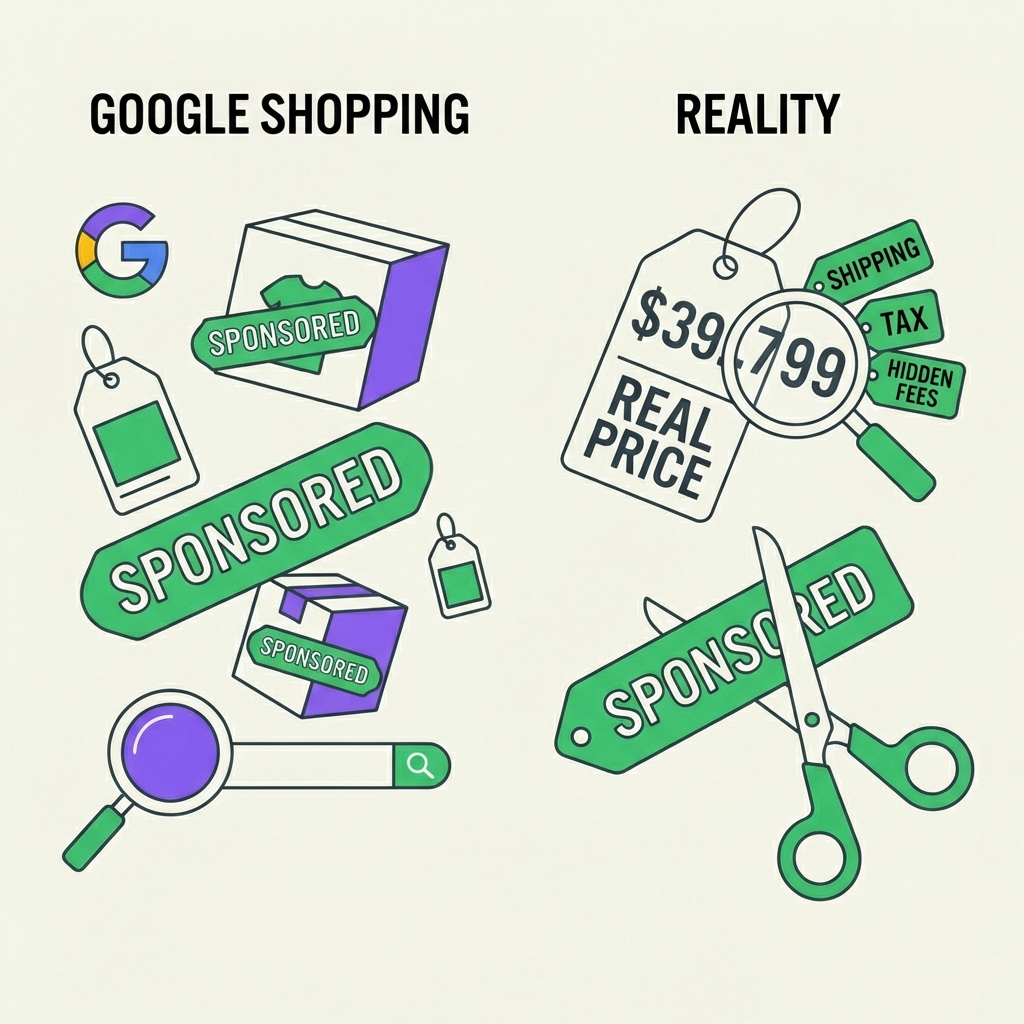 Google Shopping vs reality illustration